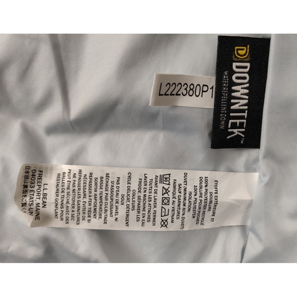 LL Bean Puffer DownTek Vest Full Zip  Goose Down Zip Pockets Women's XL Reg Blue - Picture 10 of 10